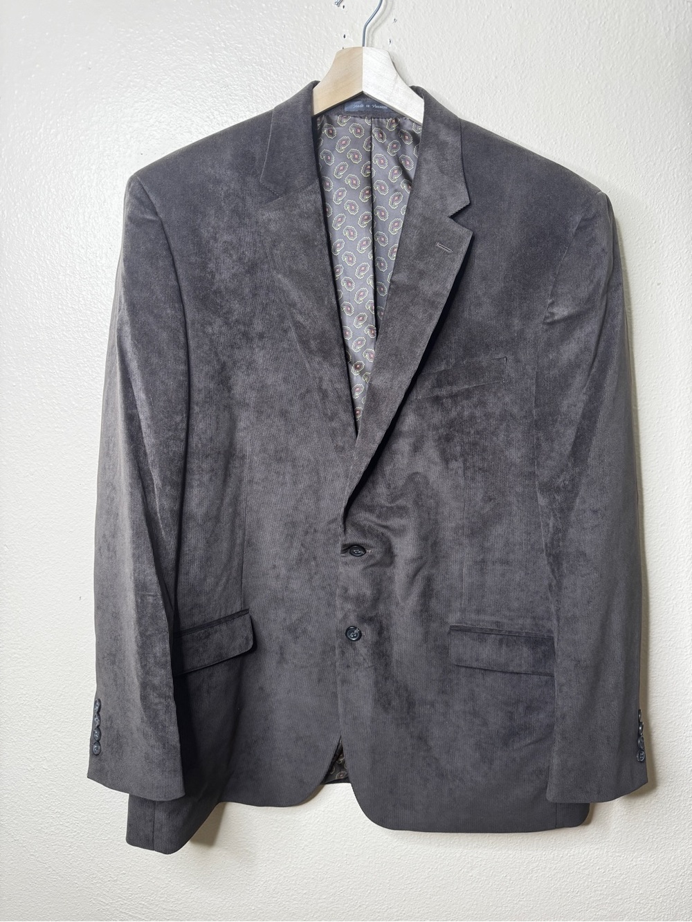 Lauren Ralph Lauren Men’s 48L Charcoal Gray Corduroy Stretch Blazer Sport Coat